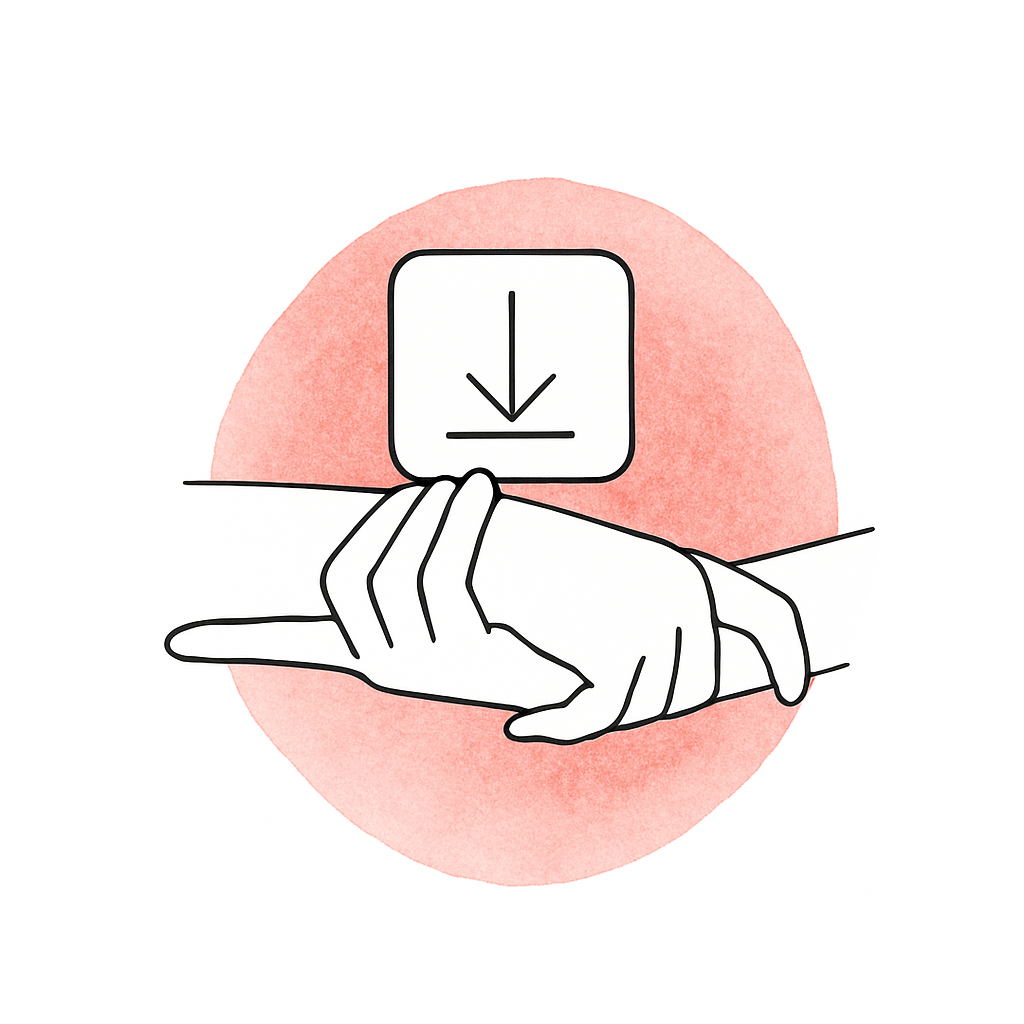 grafisches Element mit download-Icon - Yogadoula Jelena Drofenik